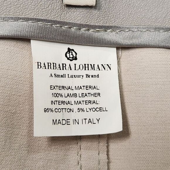 Barbara Lohmann Lamb Leather Pants Gray Side Zipper Women's Italian Size 40/US10 - Picture 7 of 11